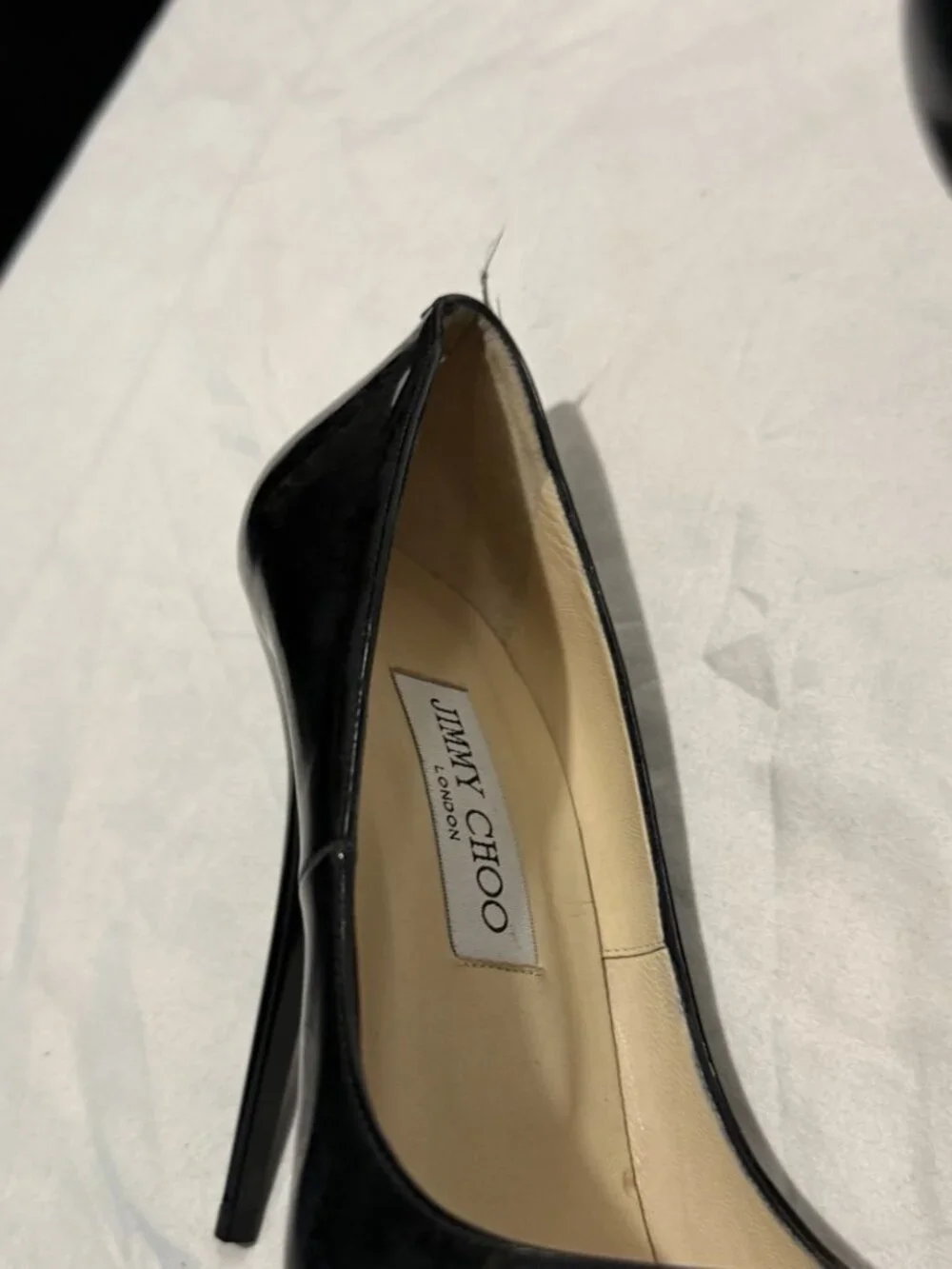 Jimmy Choo Anouk 120 Black Patent Pointed Toe Stiletto Pump EU 40 Italy - Picture 4 of 9